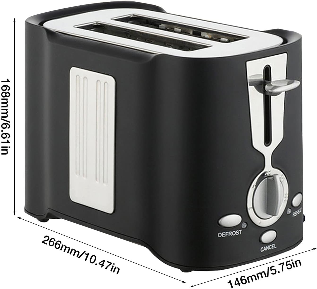 Grille pain - ToastMasterPro™ - Noir - Brillance Decor