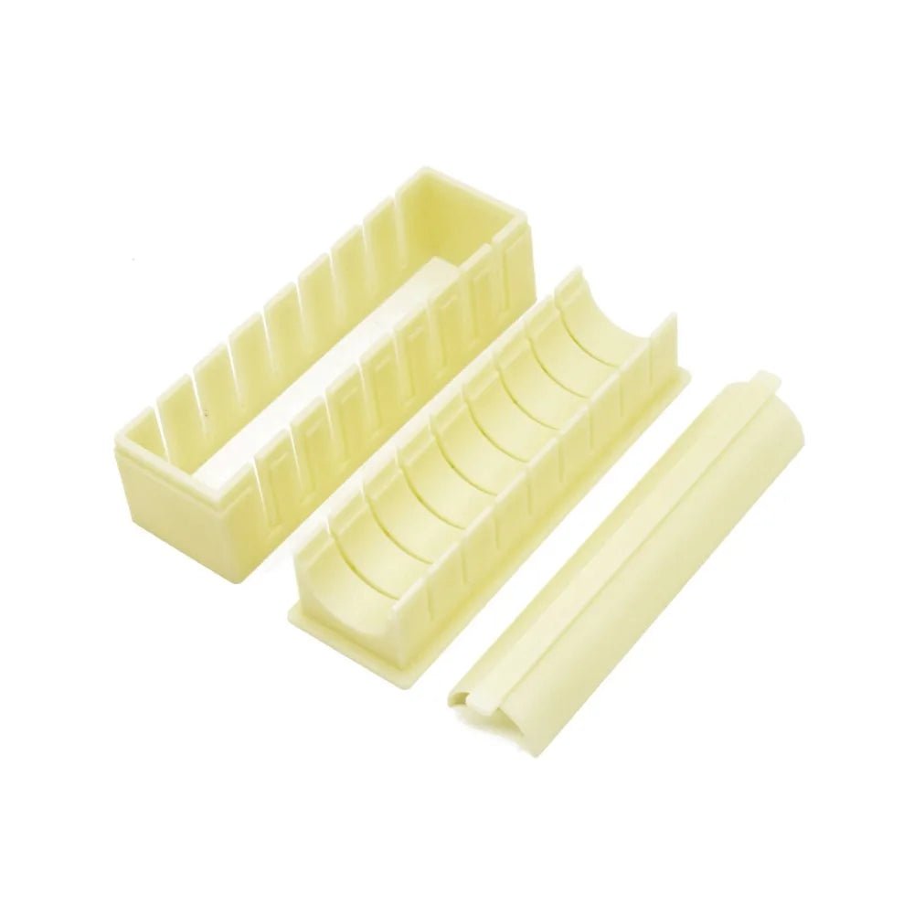 Kit d'équipement de fabrication de sushi, moule à rouleaux de kimbap en plastique, rond, carré, en forme de cœur, outils exécutifs, moule à gâteau, ensemble de 3 pièces - Brillance maison