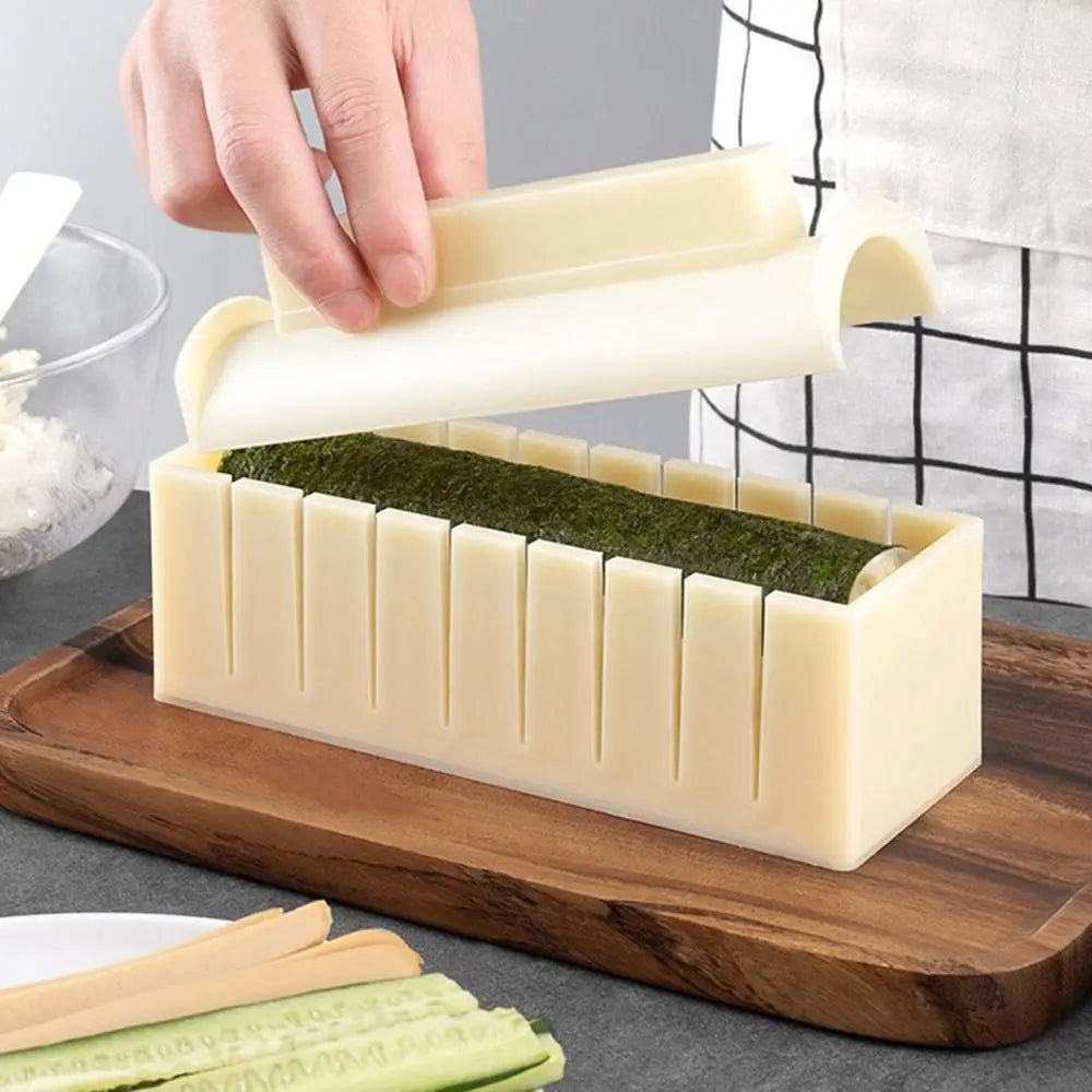 Kit d'équipement de fabrication de sushi, moule à rouleaux de kimbap en plastique, rond, carré, en forme de cœur, outils exécutifs, moule à gâteau, ensemble de 3 pièces - Brillance maison