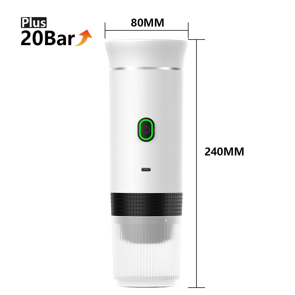 Machine à café expresso électrique Portable sans fil, pour voiture et maison, Camping, 3 en 1, capsules de poudre, cafetière de voyage - Brillance maison