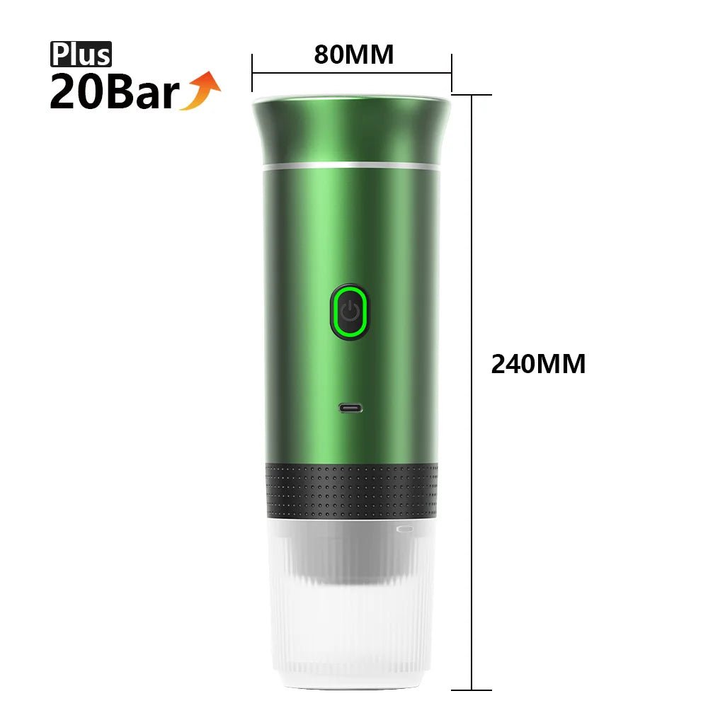Machine à café expresso électrique Portable sans fil, pour voiture et maison, Camping, 3 en 1, capsules de poudre, cafetière de voyage - Brillance maison